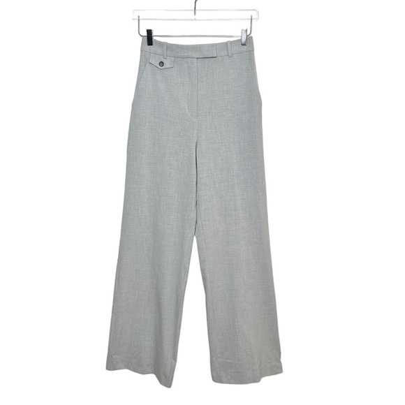 Zara High Rise Straight Relaxed Fit Wide Leg Women’s Light Gray Trousers Sz S - Picture 1 of 11
